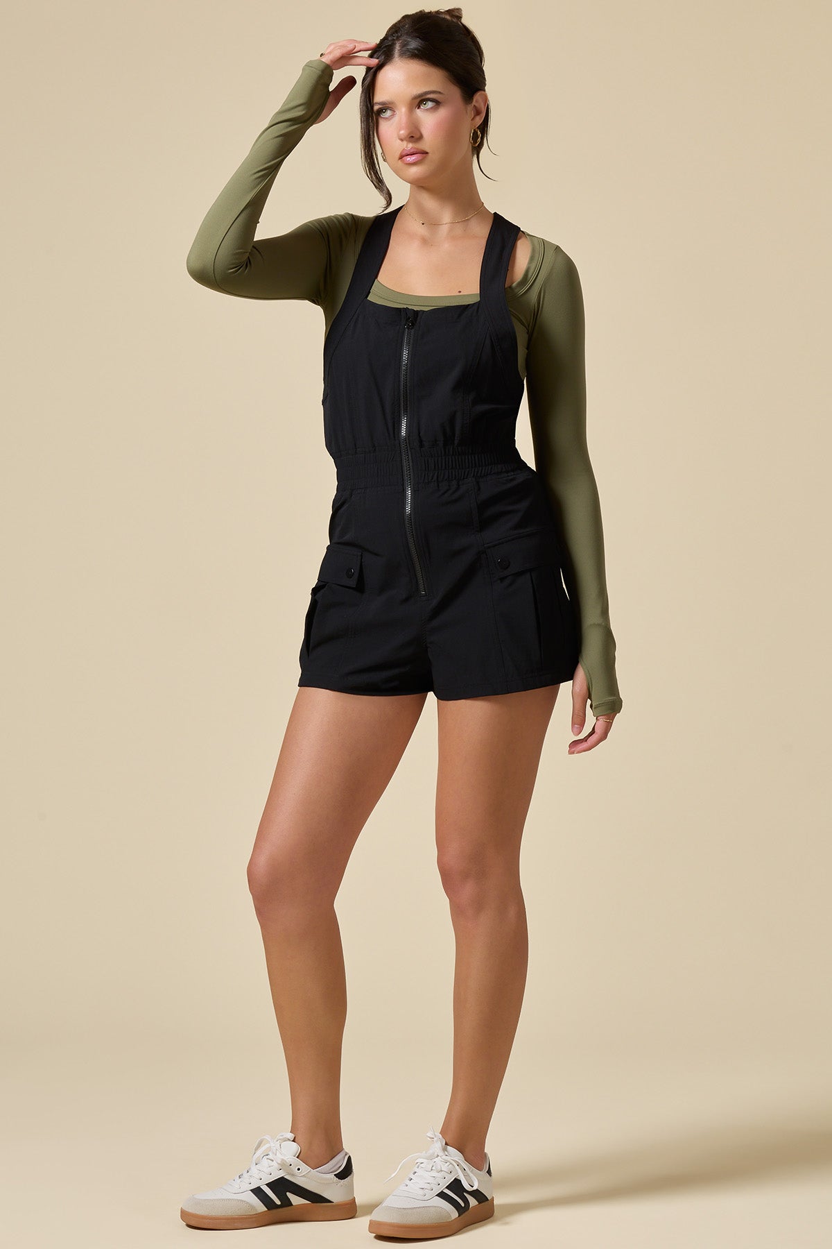 Take a Hike Shortalls - Black