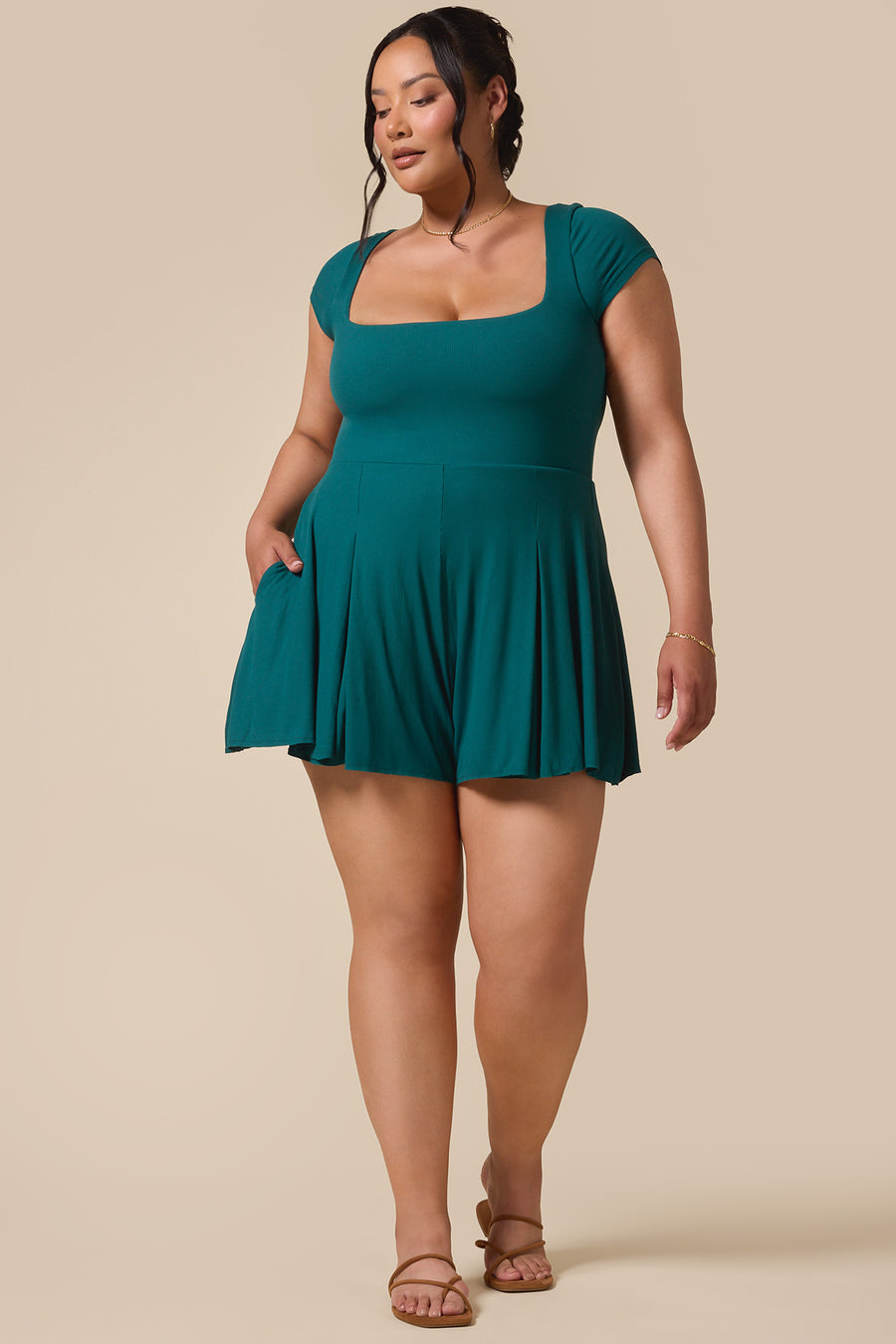 Go With The Flow Romper - Pacific