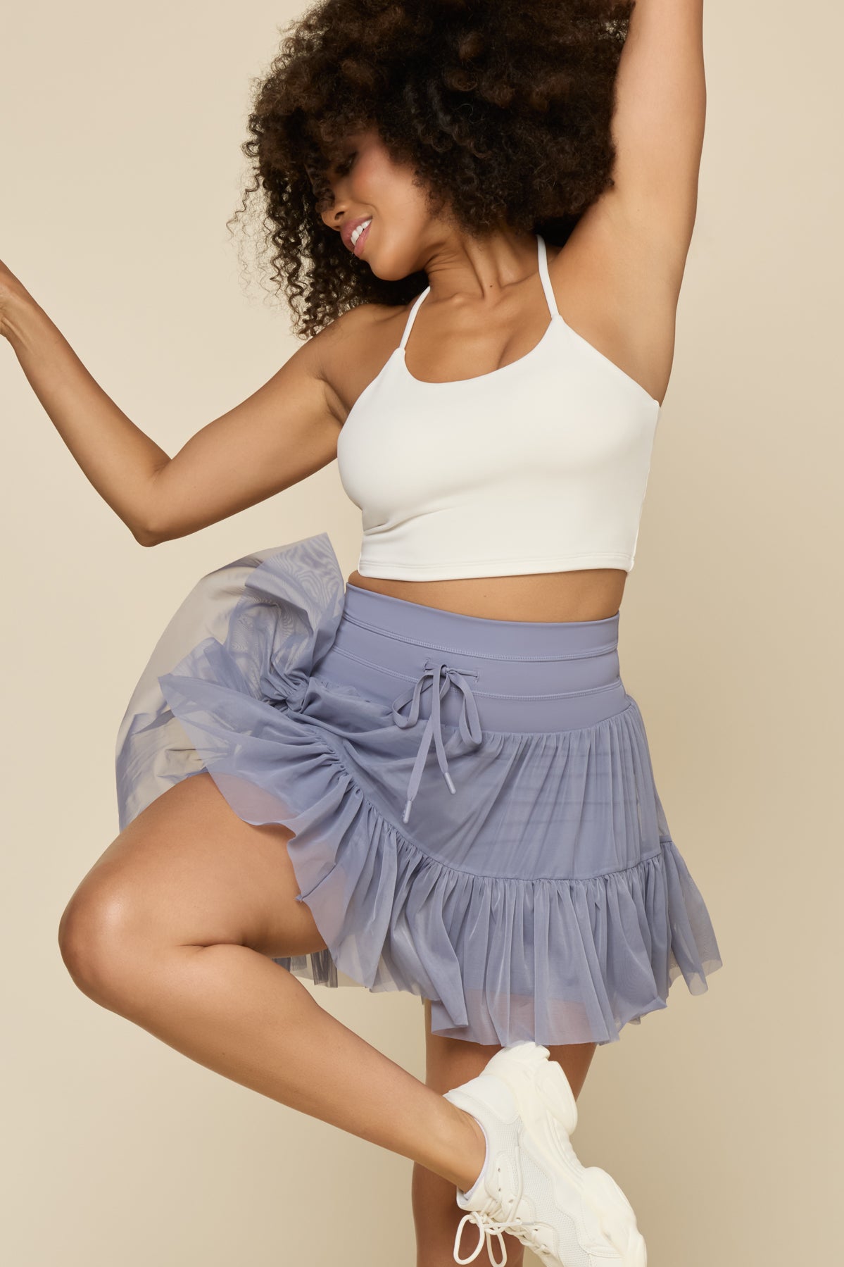 Pirouette Skort (Longer) - Blue Mist