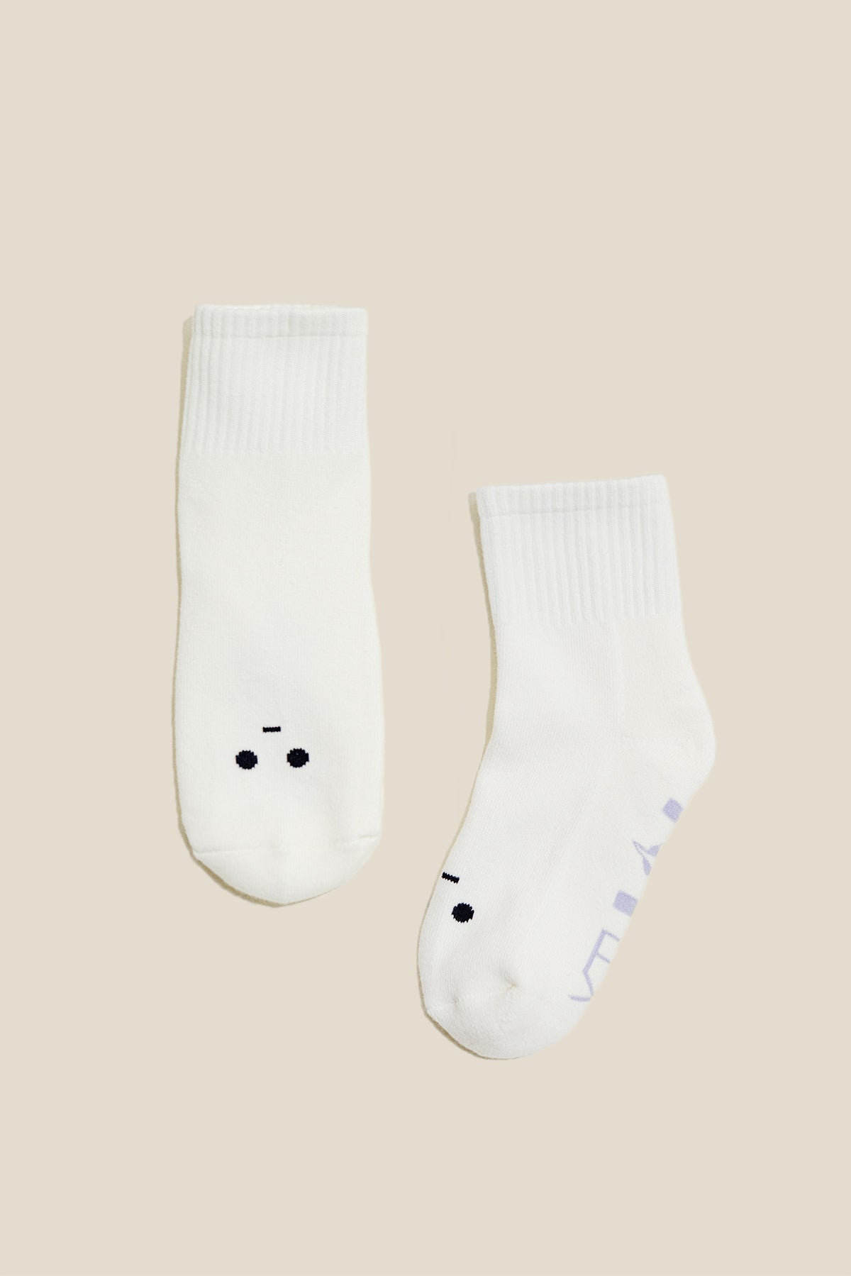 Mixed Emotions Crew Socks - Meh Face