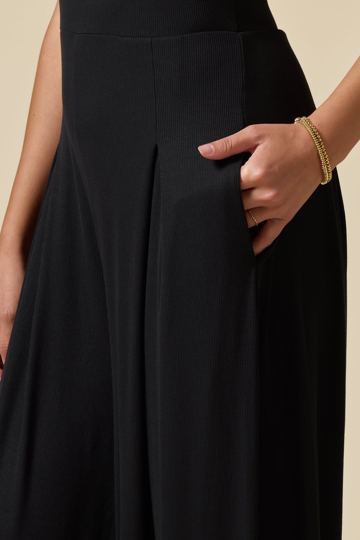 Mockneck Go With The Flow Jumpsuit - Black