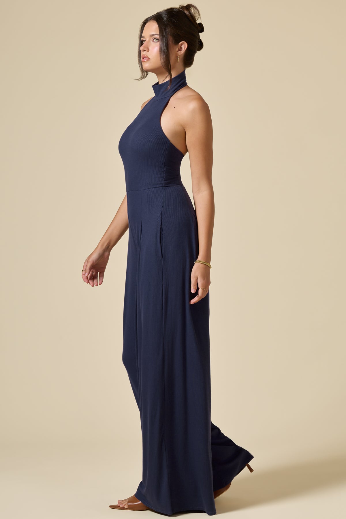 Mockneck Go With The Flow Jumpsuit - True Navy