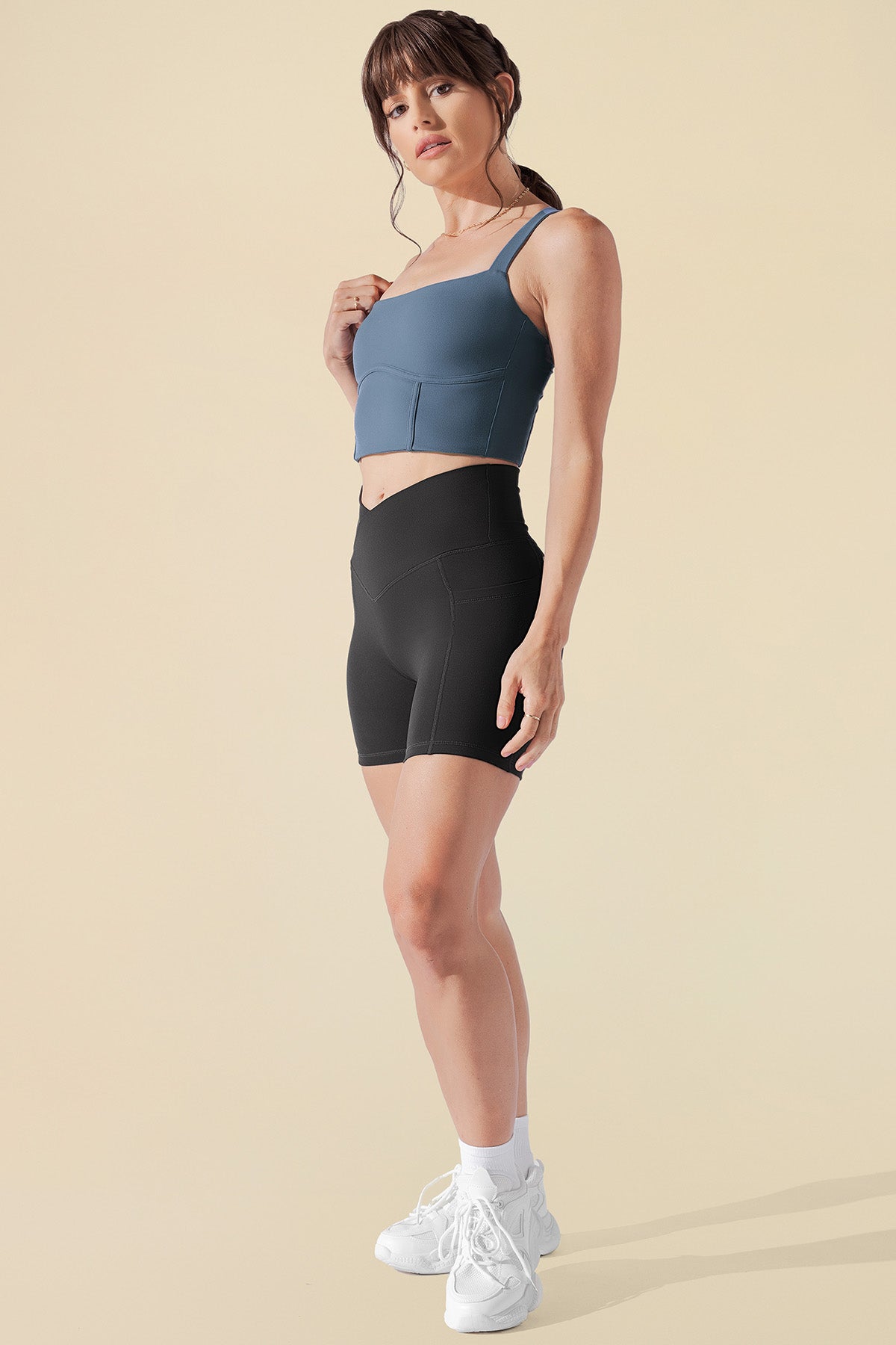 Daphne Corset Crop Top - Indigo Teal