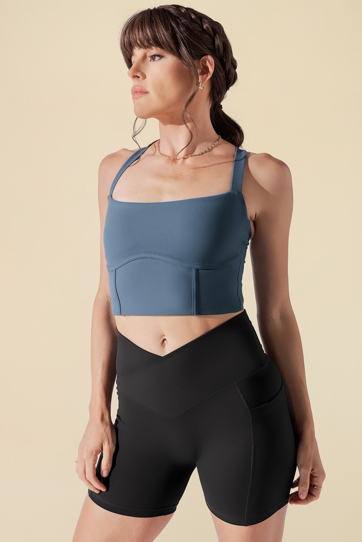 Daphne Corset Crop Top Indigo