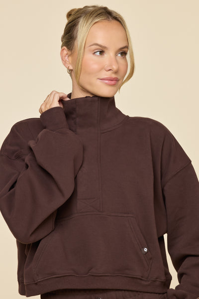 Ooey Gooey Crop Half Zip Sweater - Ganache – POPFLEX®