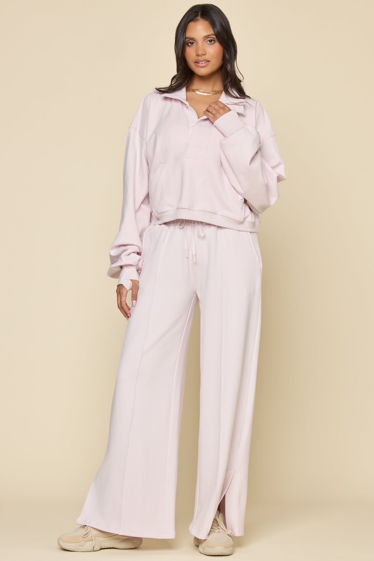 Ooey Gooey Crop Half Zip Sweater - Pink Ice – POPFLEX®