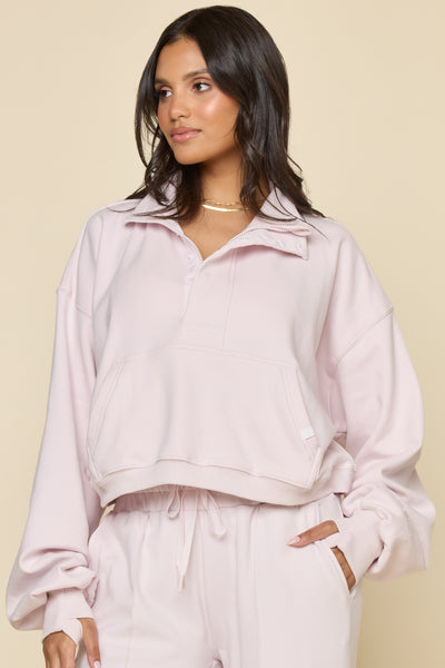 Ooey Gooey Crop Half Zip Sweater - Pink Ice – POPFLEX®