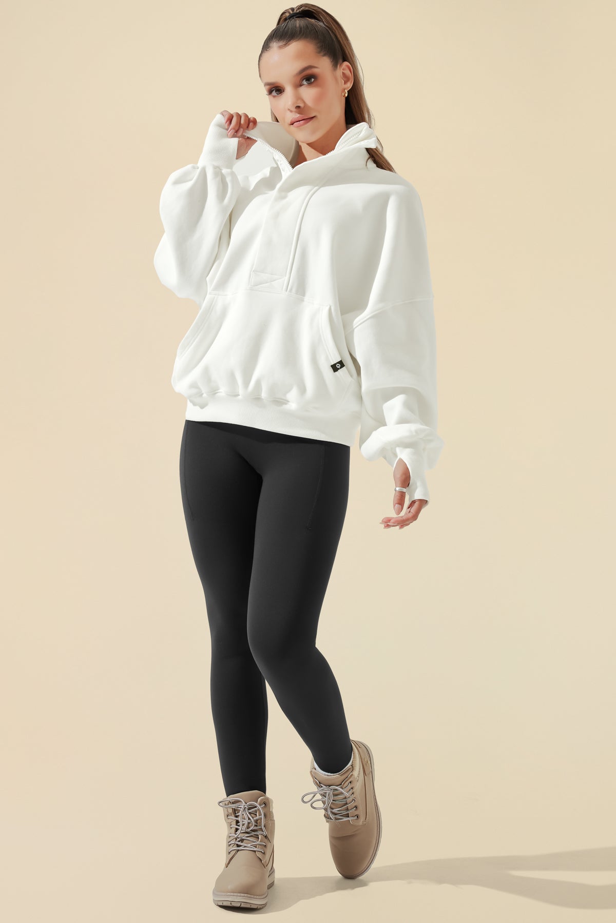 Ooey Gooey Half Zip Sweater - Almond Milk – POPFLEX®