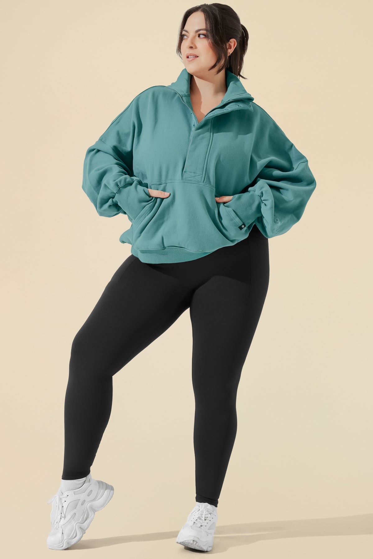Ooey Gooey Half Zip Sweater - Turquoise – POPFLEX®