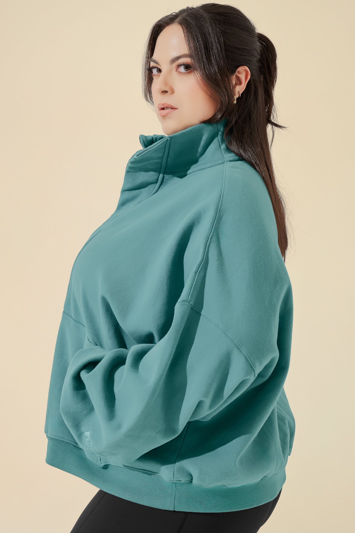 Ooey Gooey Half Zip Sweater - Turquoise – POPFLEX®