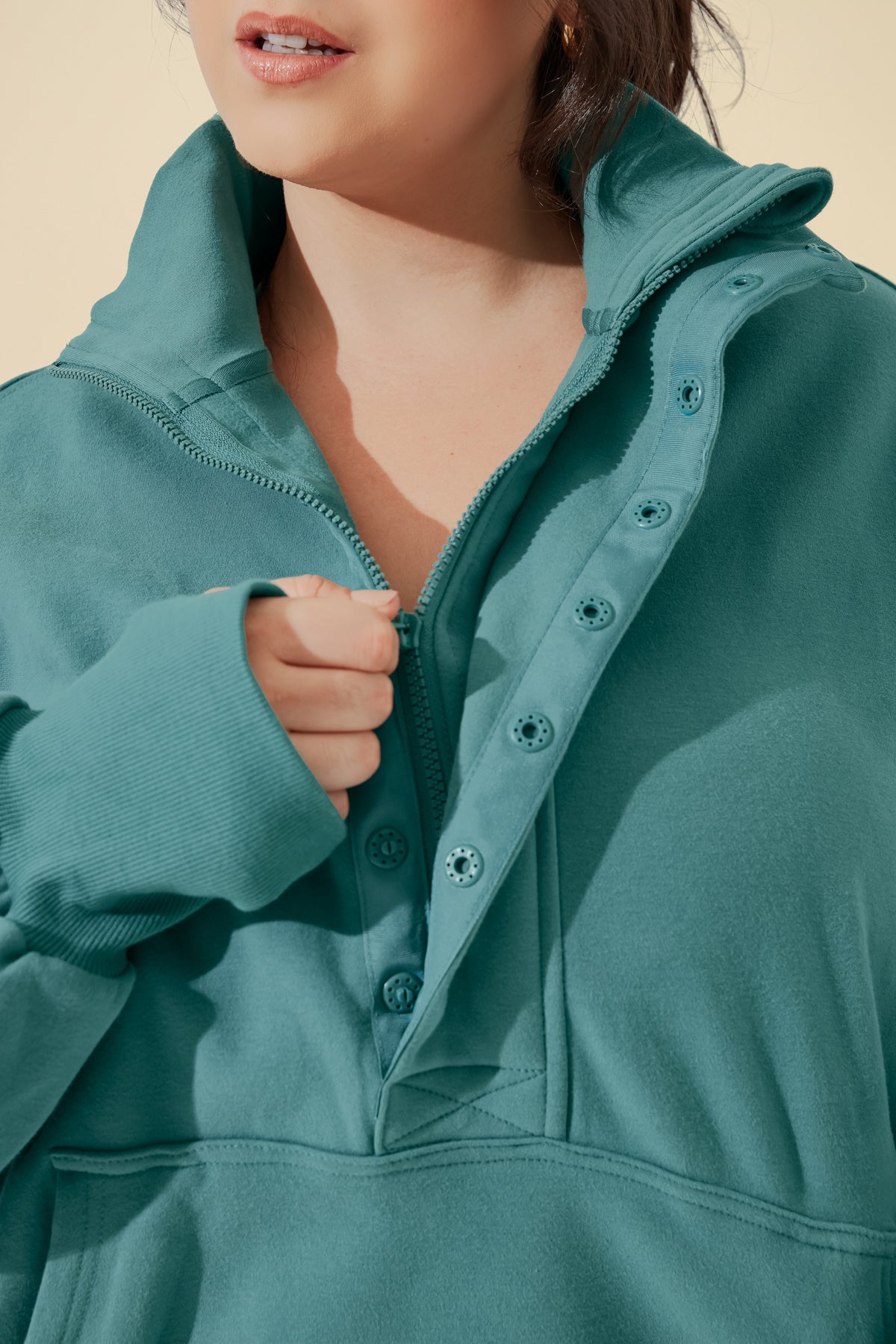 Ooey Gooey Half Zip Sweater - Turquoise – POPFLEX®