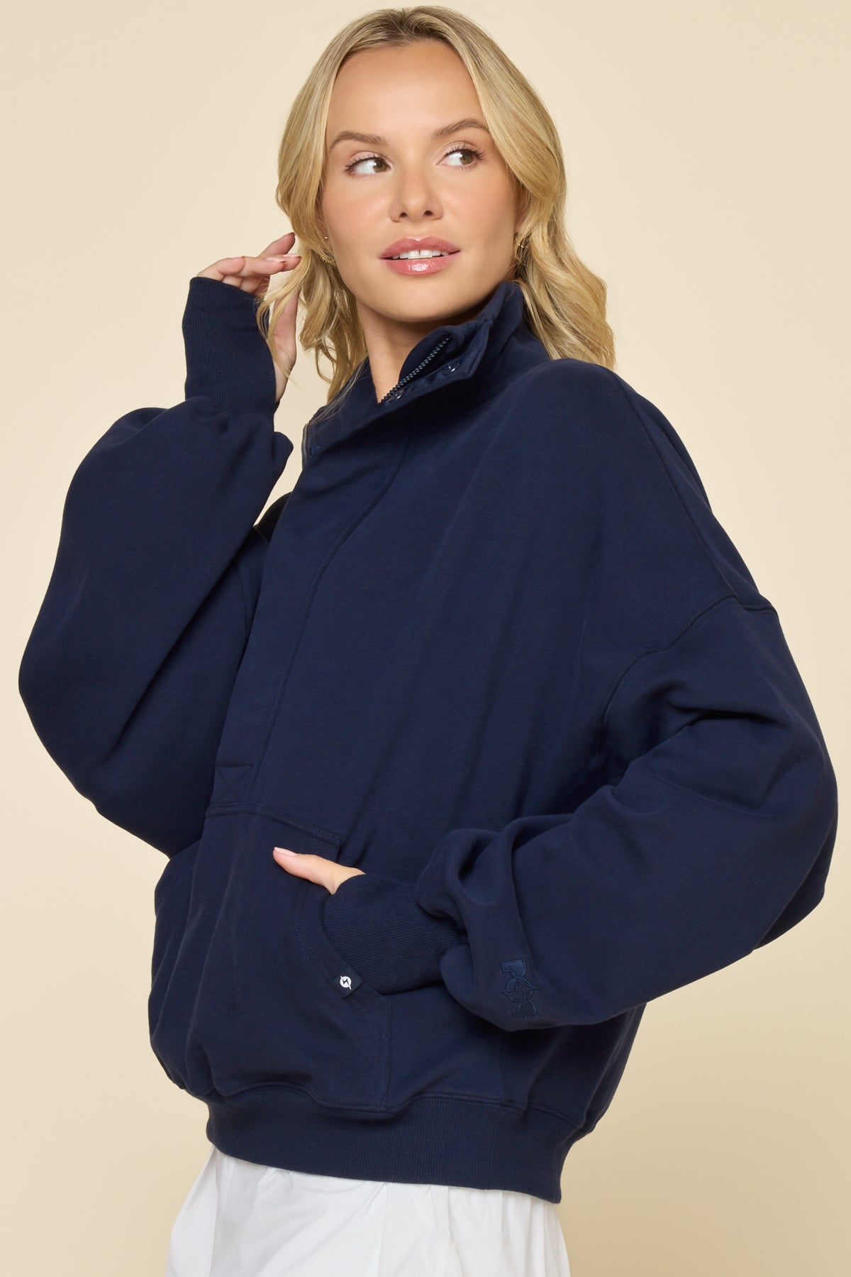 Ooey Gooey Half Zip Sweater - Cosmic Navy
