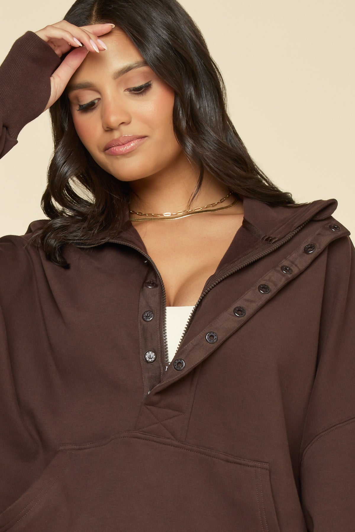 Ooey Gooey Half Zip Sweater - Ganache – POPFLEX®