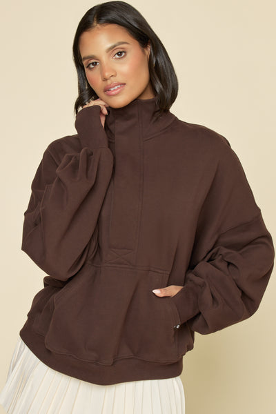 Ooey Gooey Half Zip Sweater - Ganache – POPFLEX®