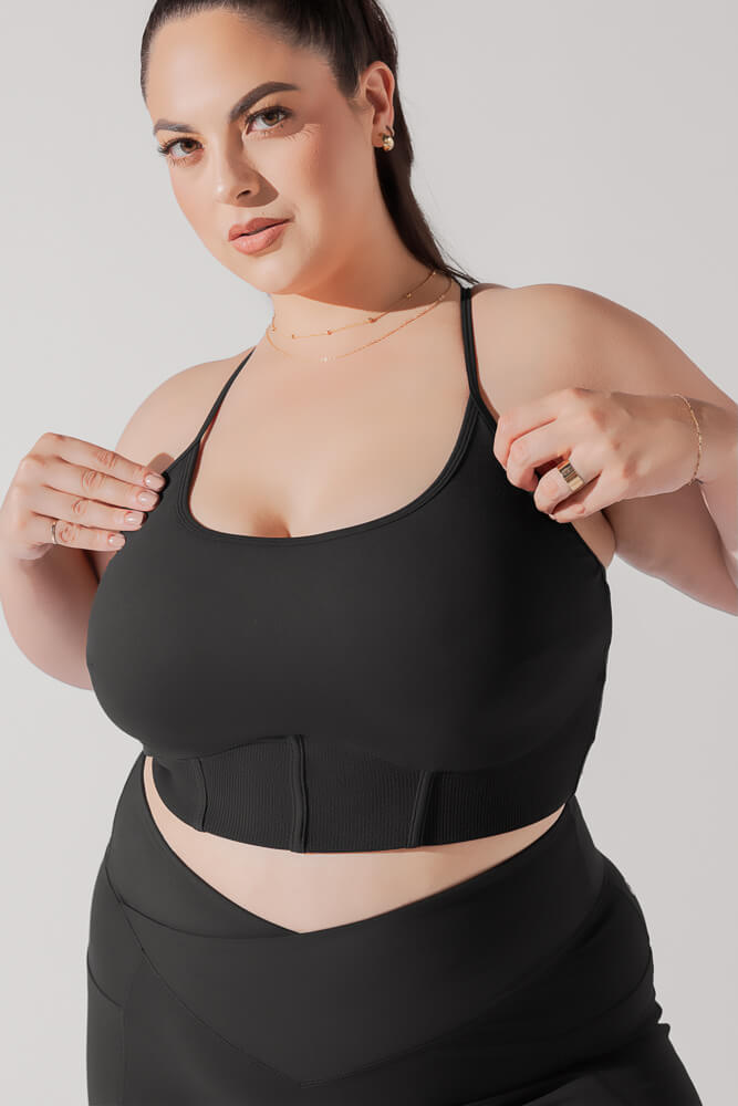 Plus Size Crop Bra Plié Corset Crop Bralette Black – POPFLEX®