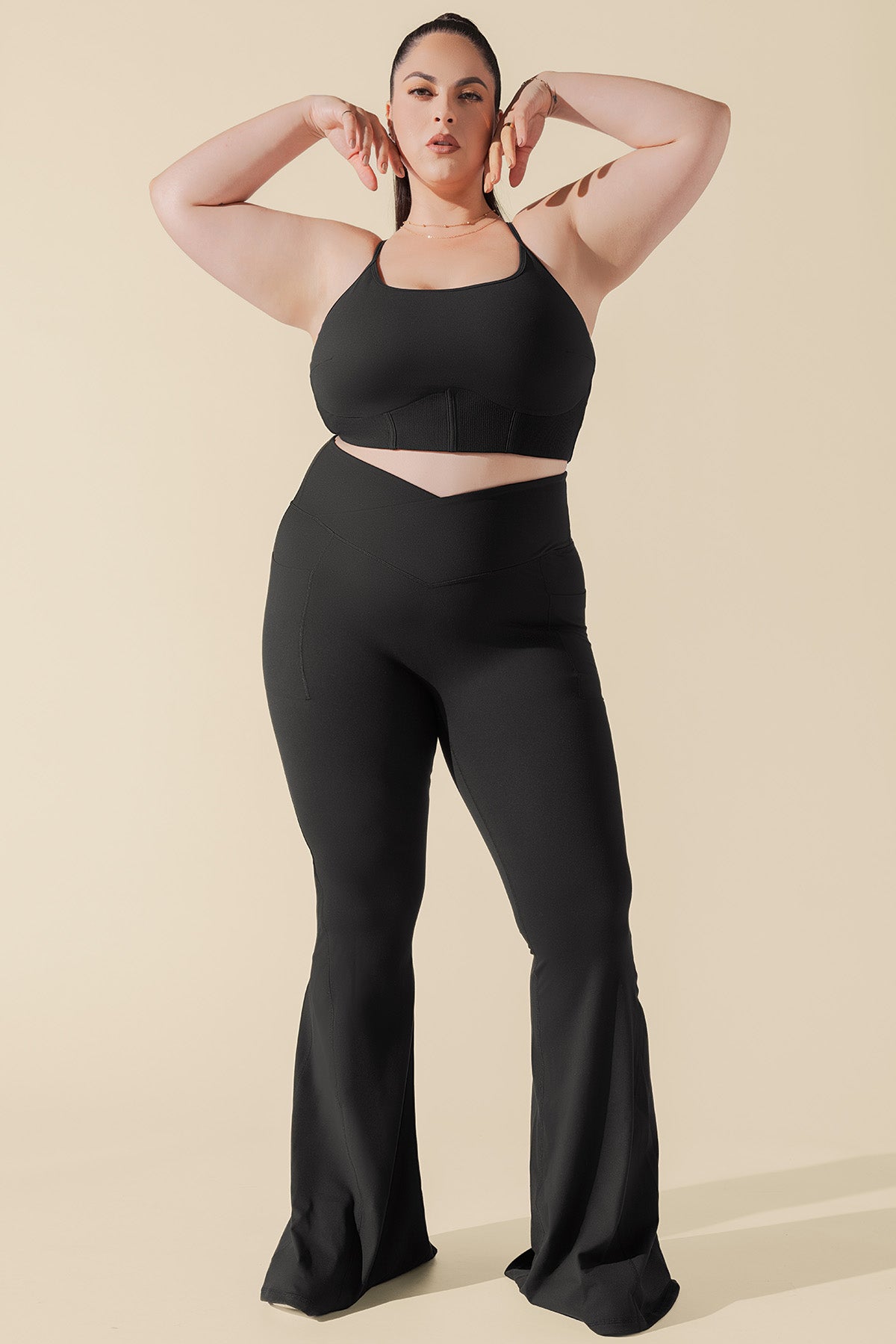 Plié Corset Crop Bralette - Black