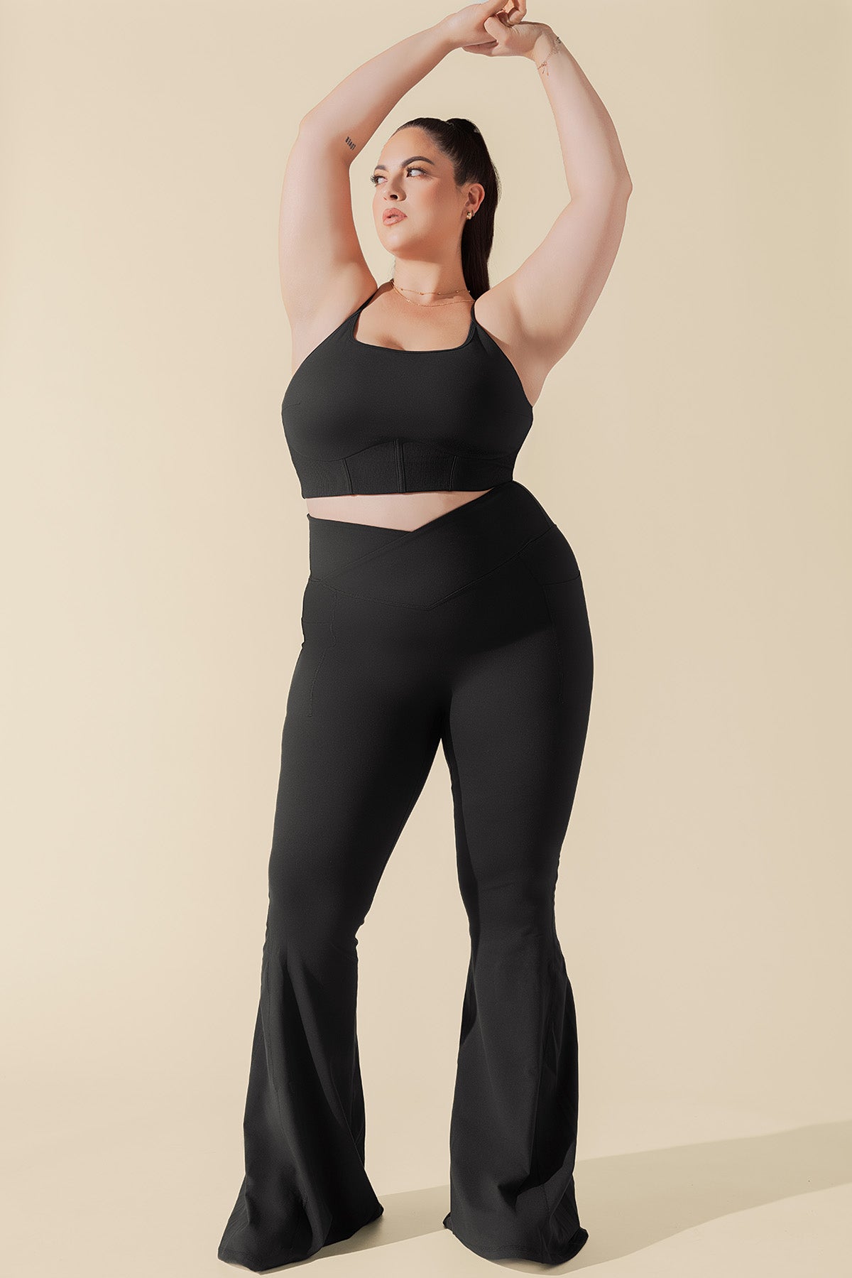 Plié Corset Crop Bralette - Black