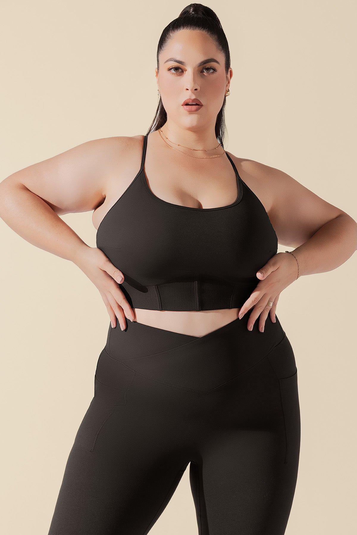 Plié Corset Crop Bralette - Black