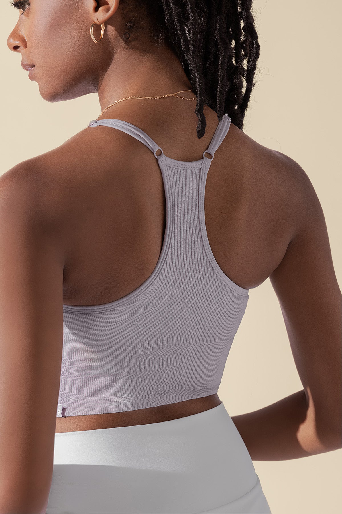 Plié Corset Crop Bralette - Lavender Grey