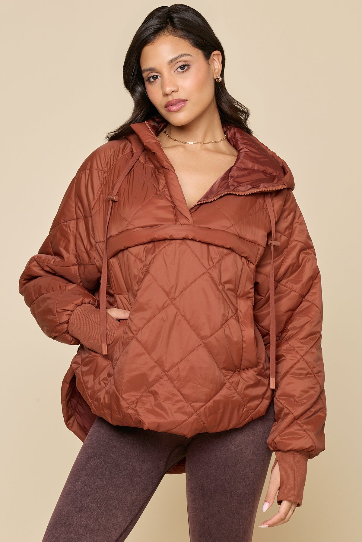 Pillow Packable Puffer Jacket - Burnt Sienna