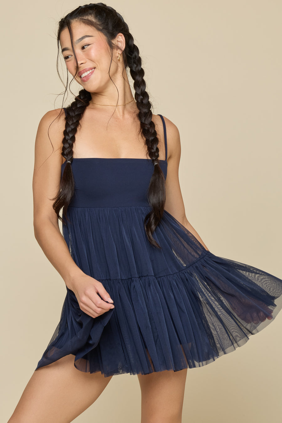 Pirouette Babydoll Dress - Peacoat Navy