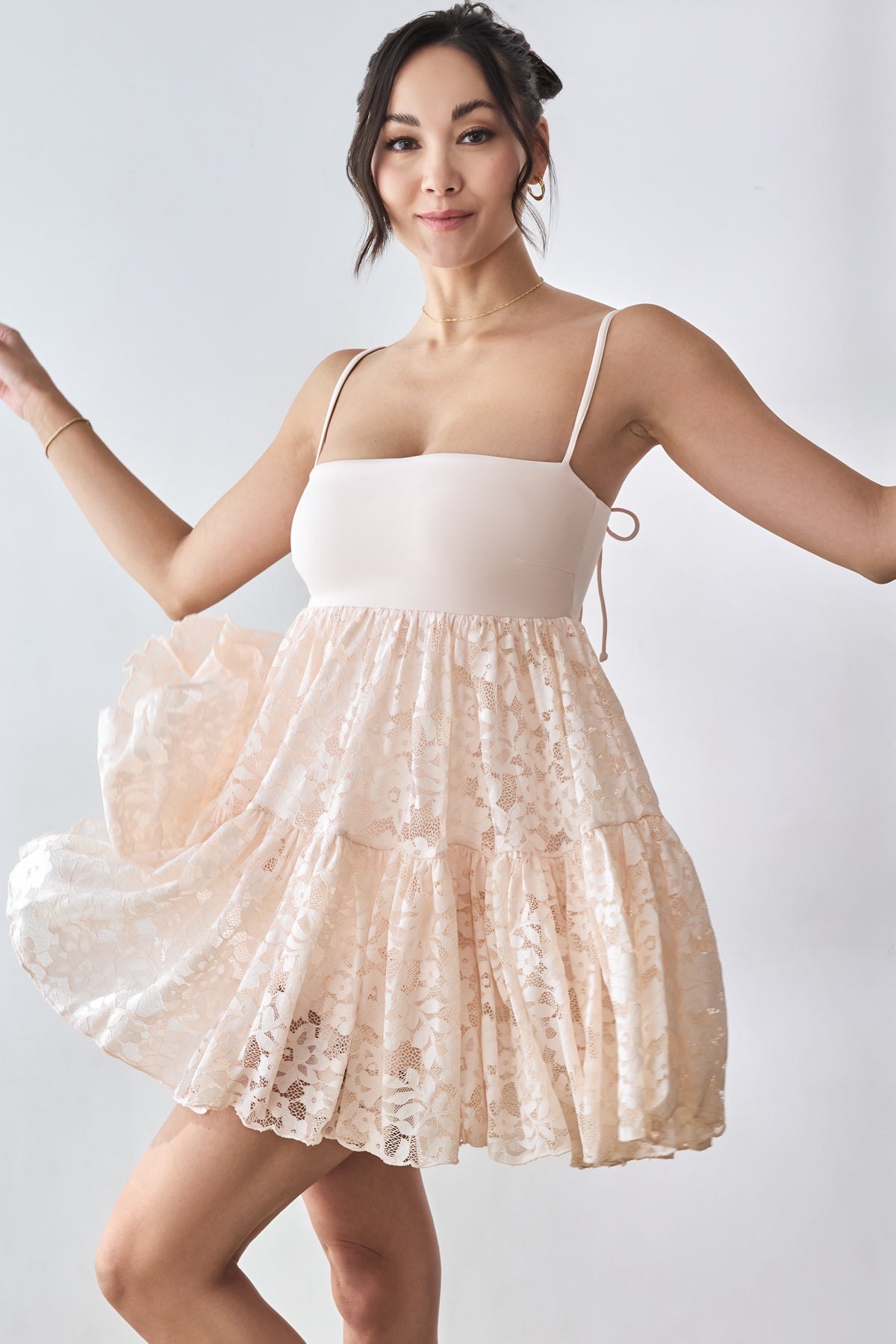 Lace Pirouette Babydoll Dress - Tutu Pink - XS Lace Pirouette Babydoll Dress - Tutu Pink - XS