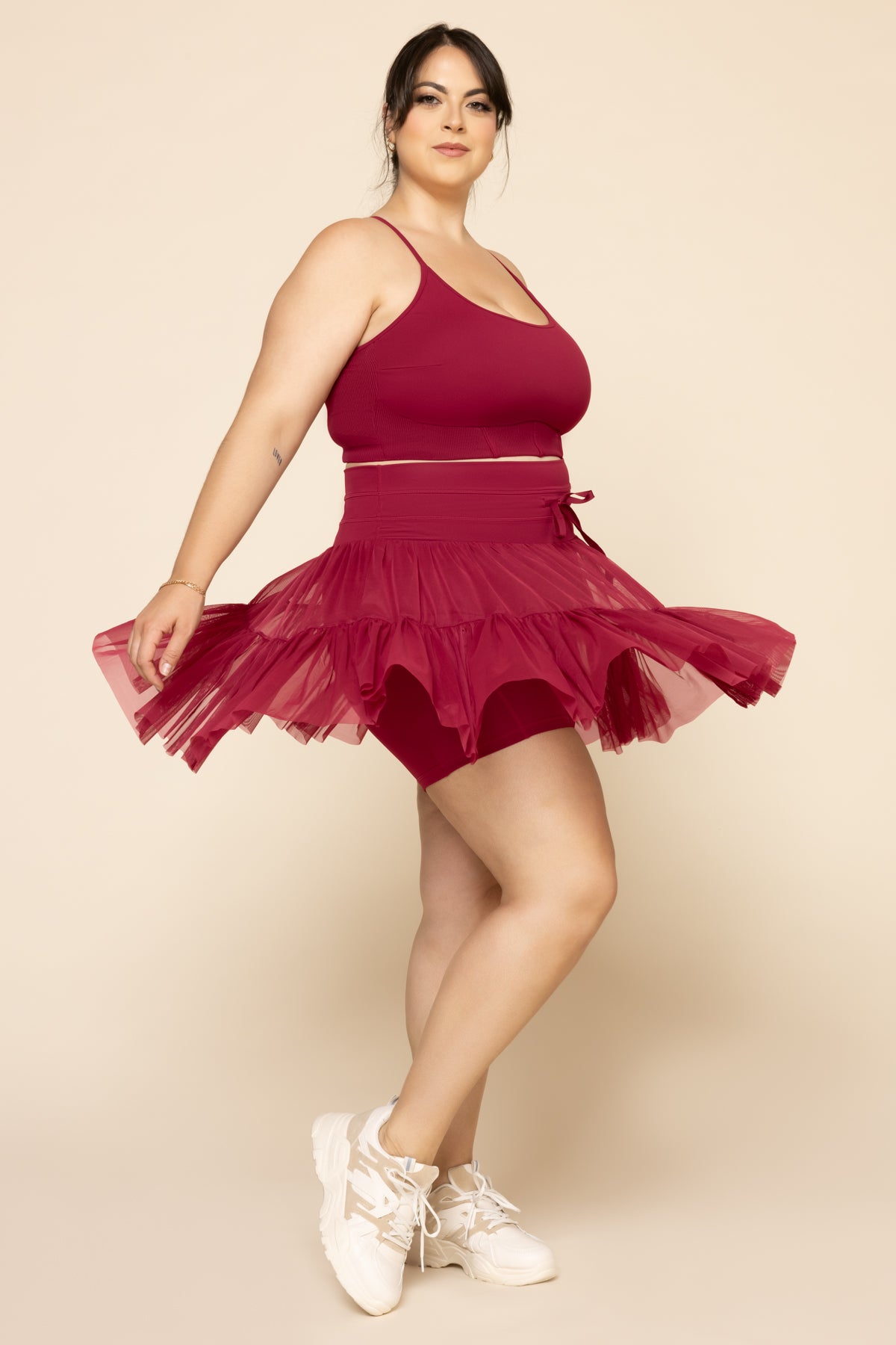 Pirouette Skort with Pockets - Ruby