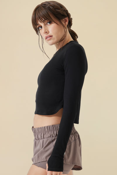 Refine Long Sleeve Top - Black – POPFLEX®