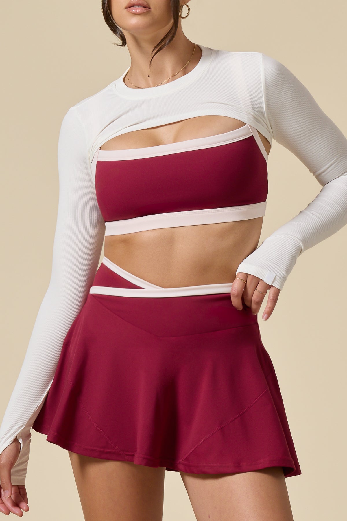 Crisscross Hourglass® Twirl Skort - Ruby Contrast