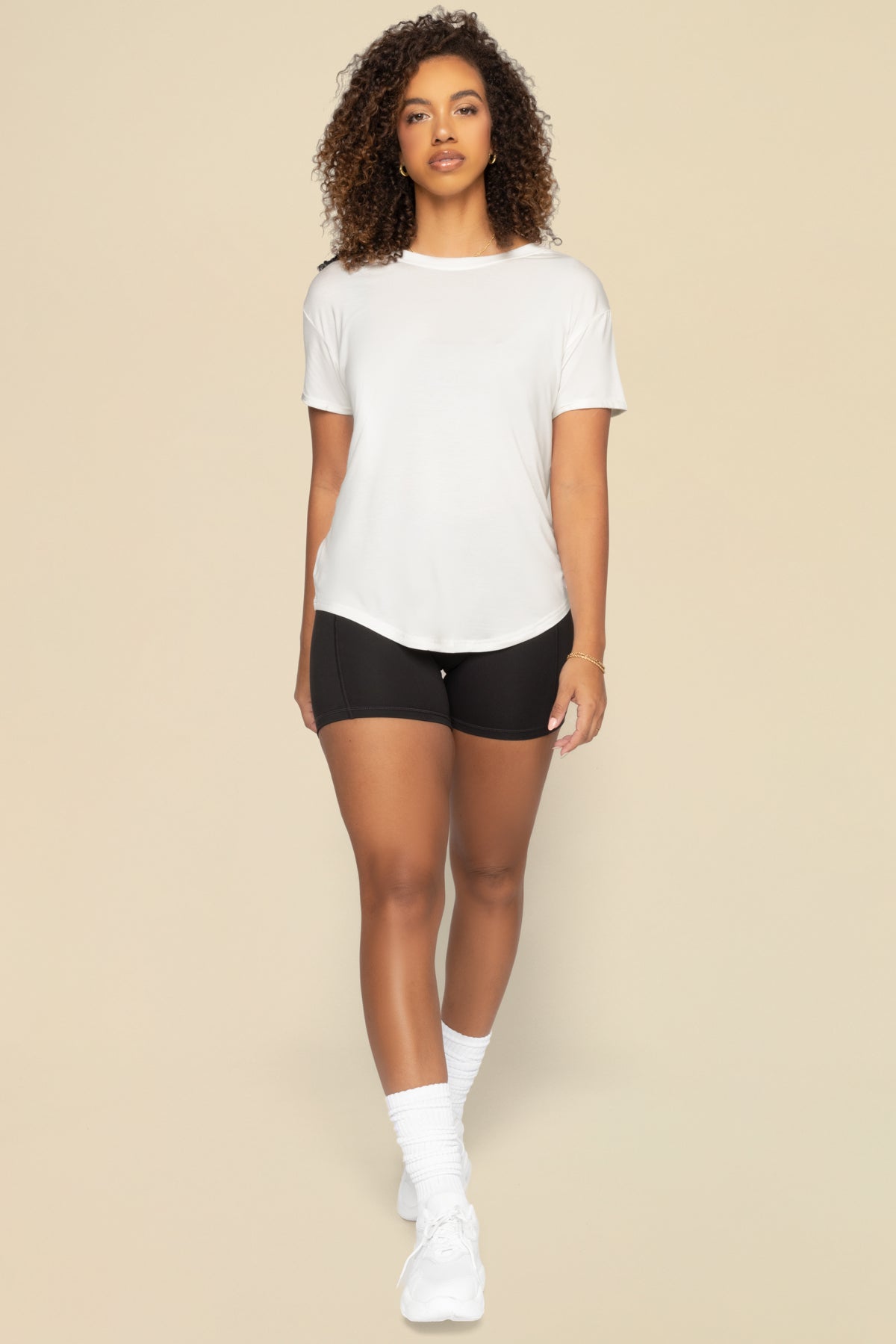 Reversible Deep V Tee - Cream – POPFLEX®