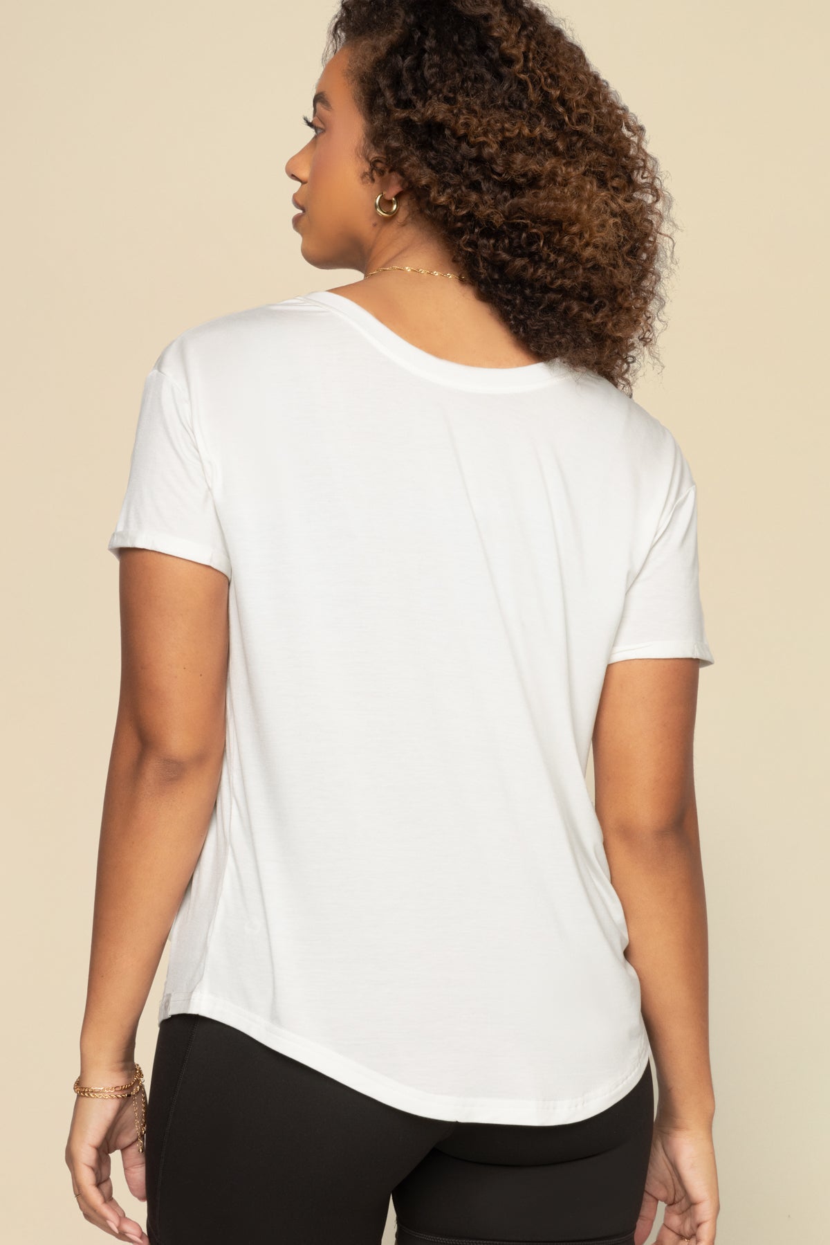 Reversible Deep V Tee - Cream – POPFLEX®