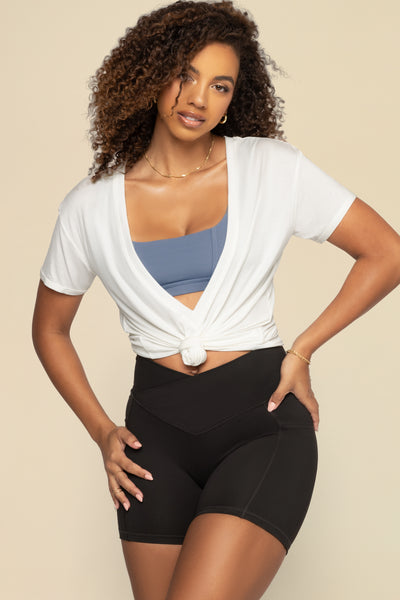 Reversible Deep V Tee - Cream – POPFLEX®