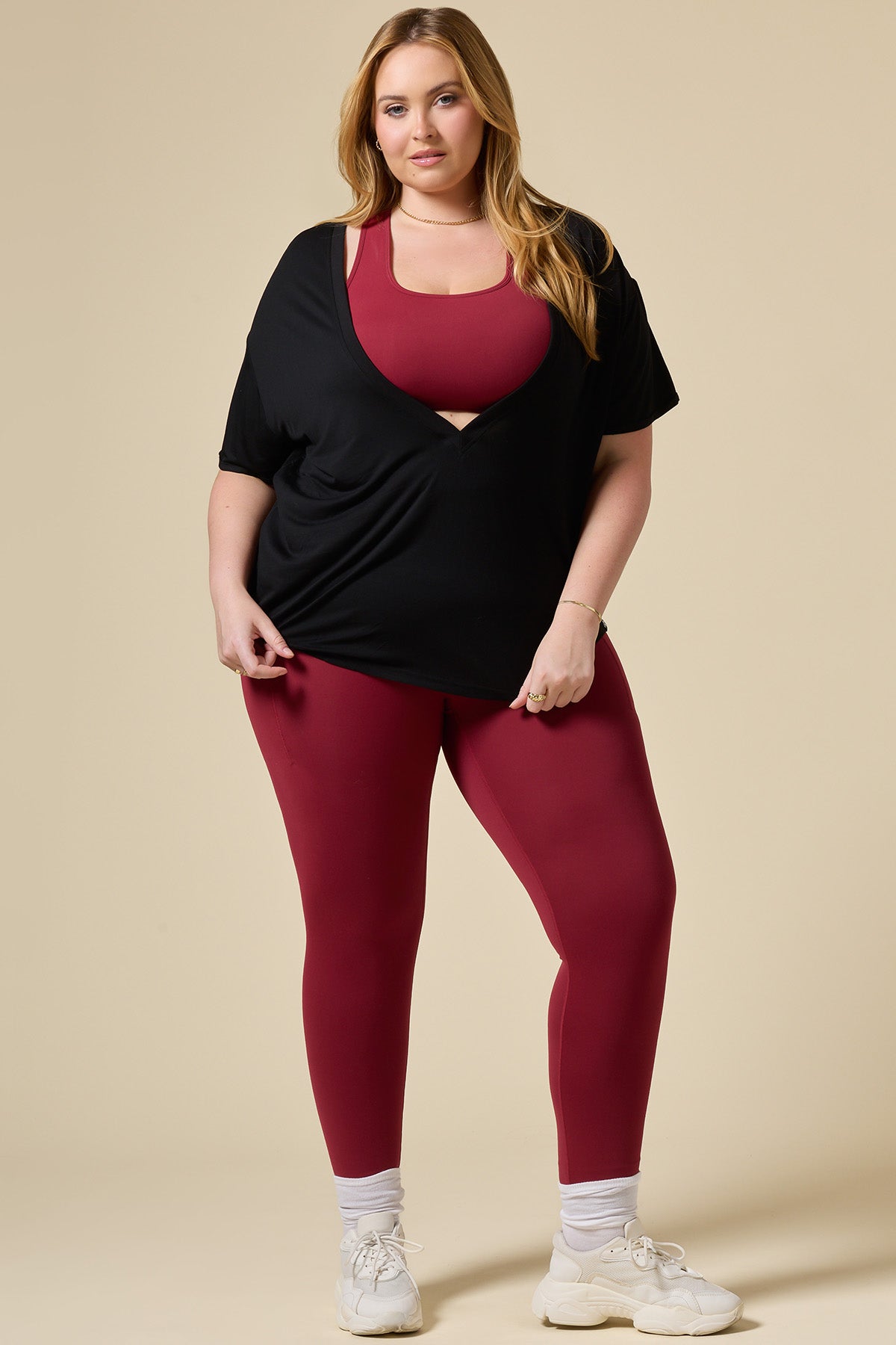 Reversible Deep V Tee - Black