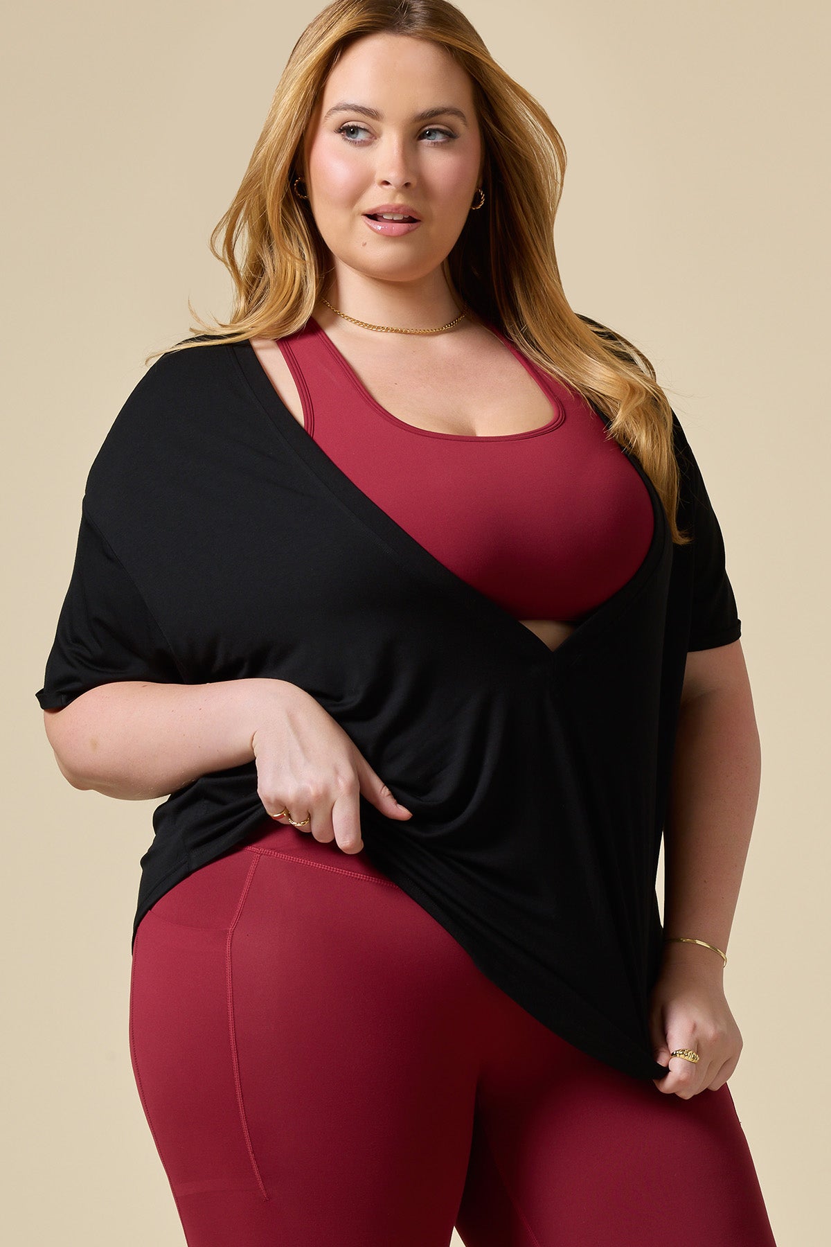 Reversible Deep V Tee - Black