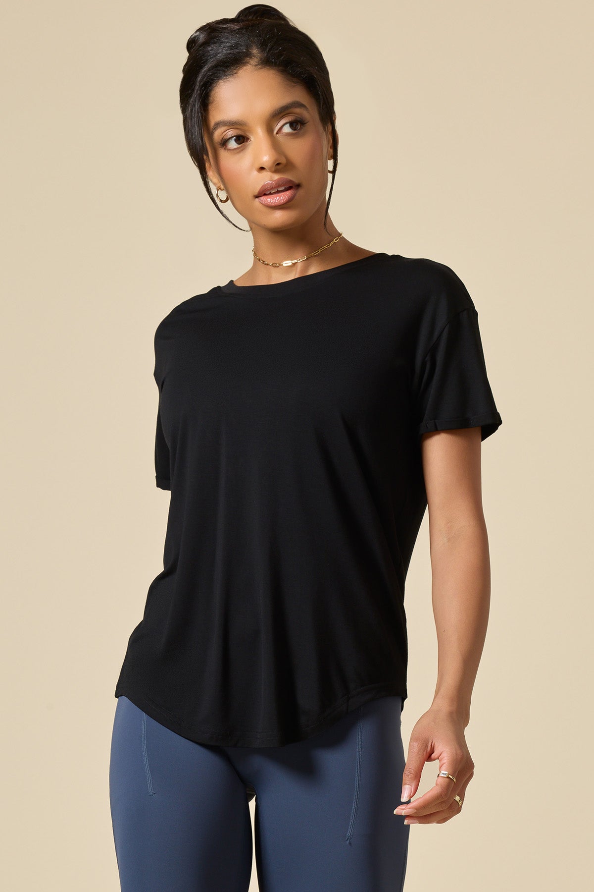Reversible Deep V Tee - Black