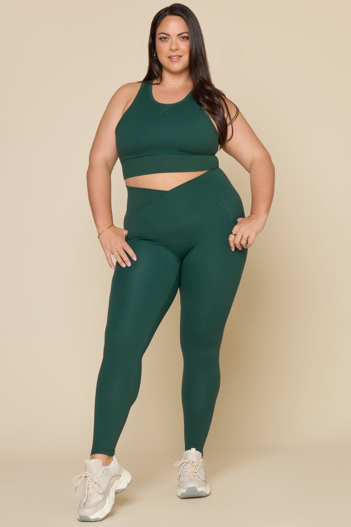 Crisscross Hourglass® Legging with Pockets - Pine