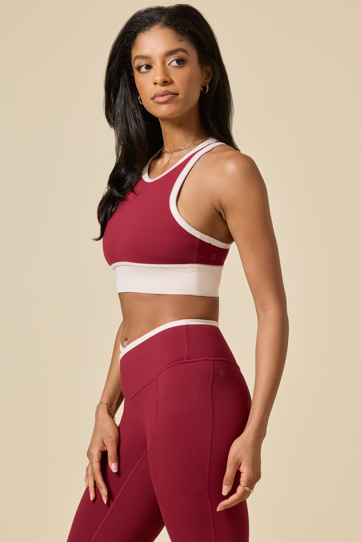 Sweat Sesh Crop Top - Ruby Contrast