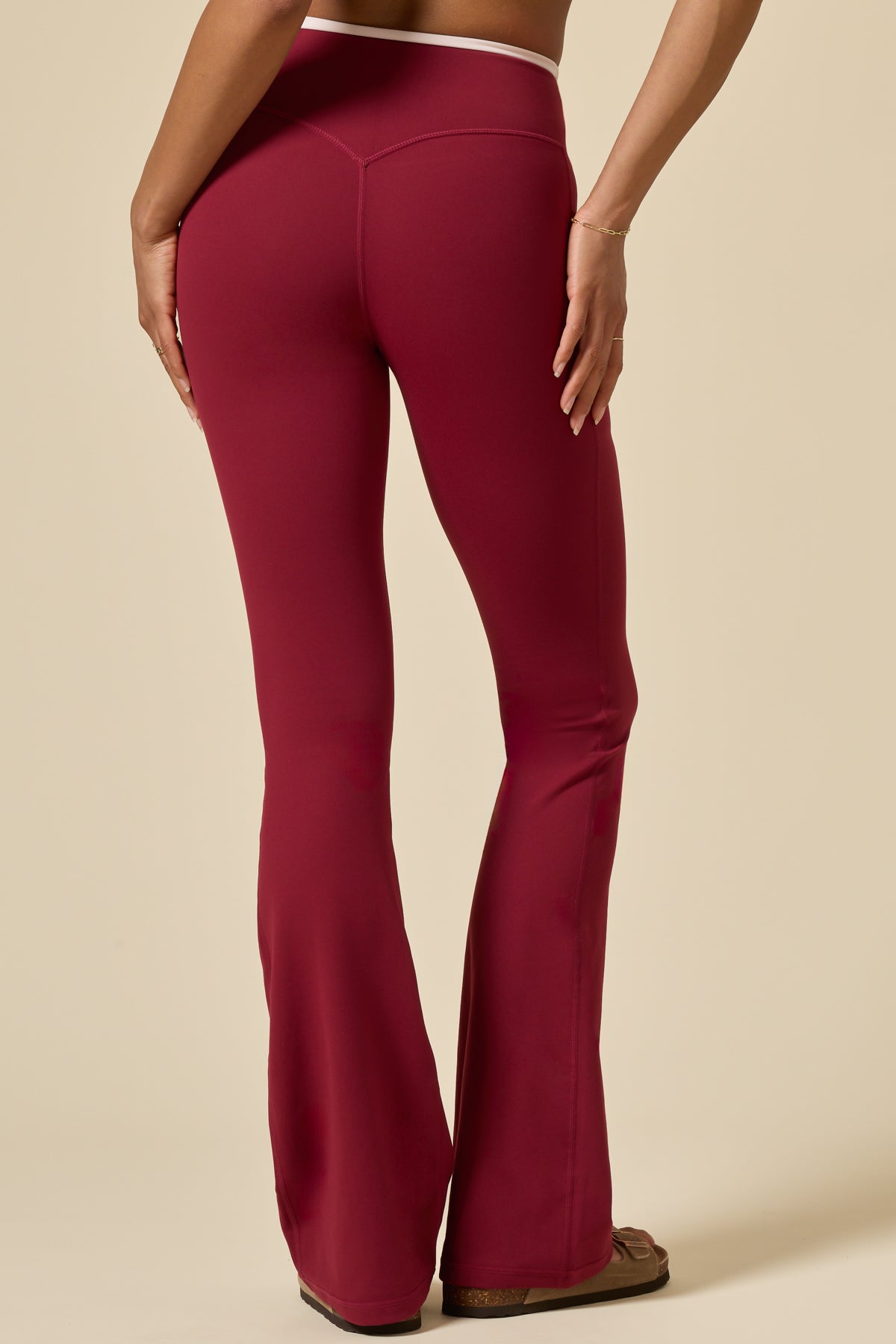 Crisscross Hourglass® Flared Legging with Pockets - Ruby Contrast