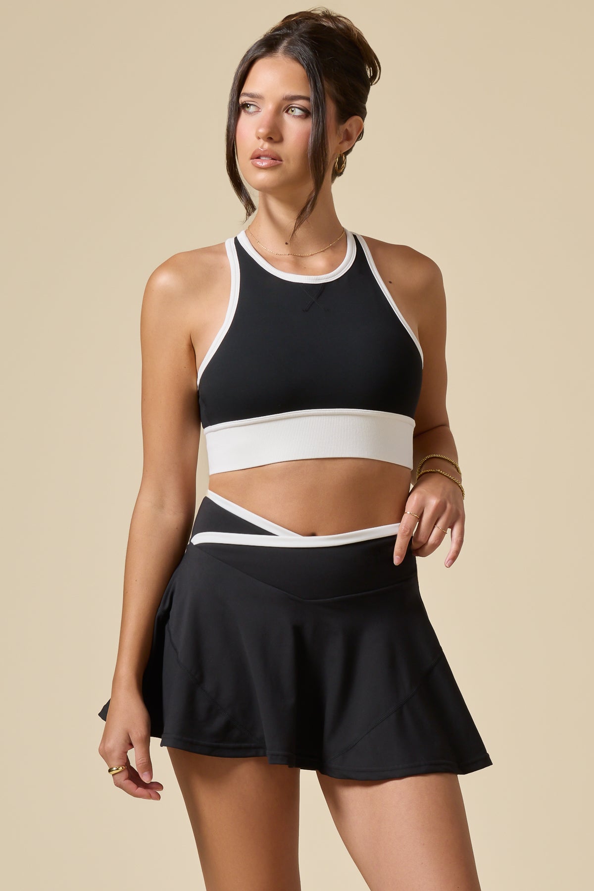 Crisscross Hourglass® Twirl Skort - Black Contrast