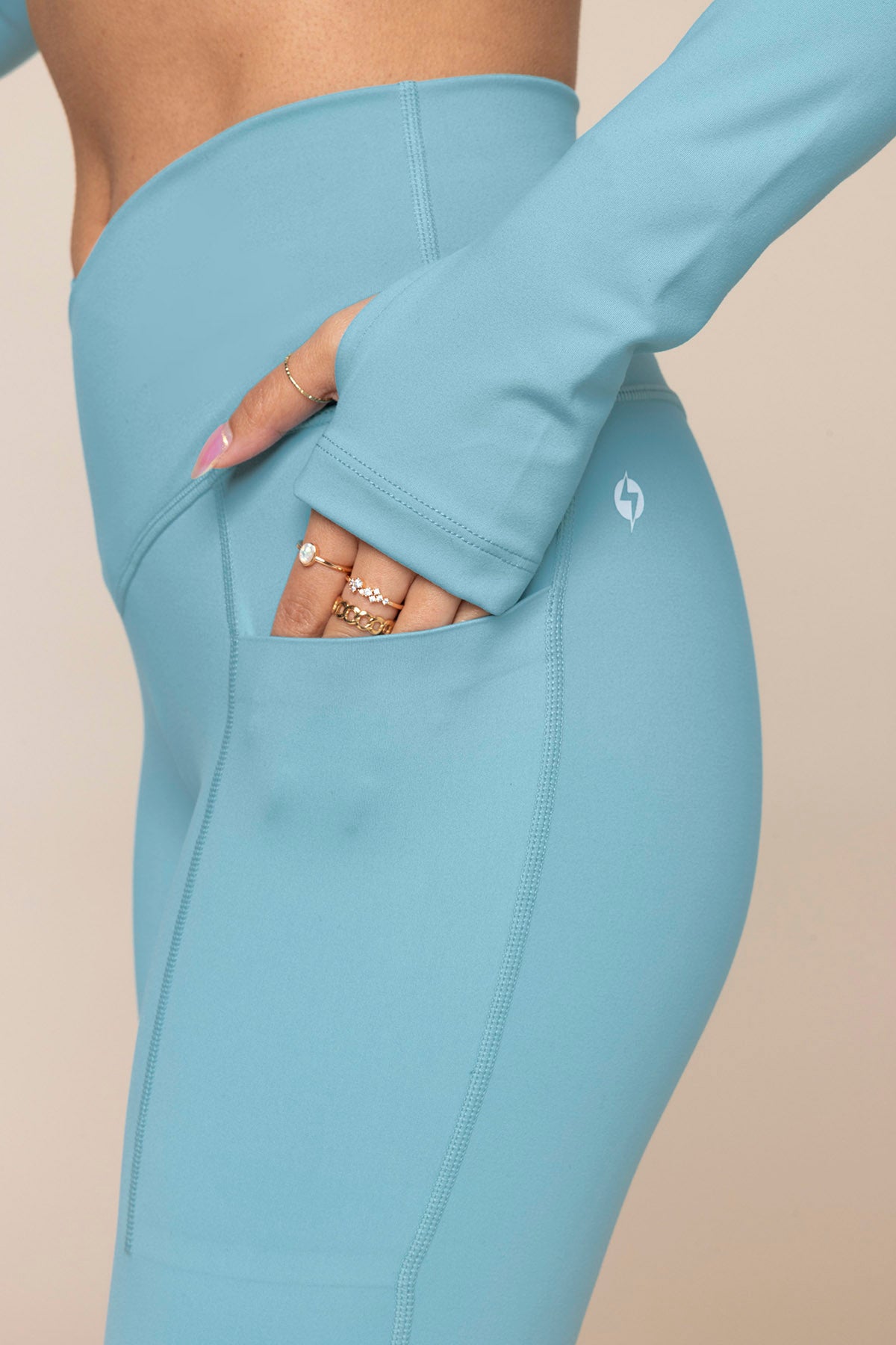 Crisscross Hourglass® Flared Leggings with Pockets - Oasis