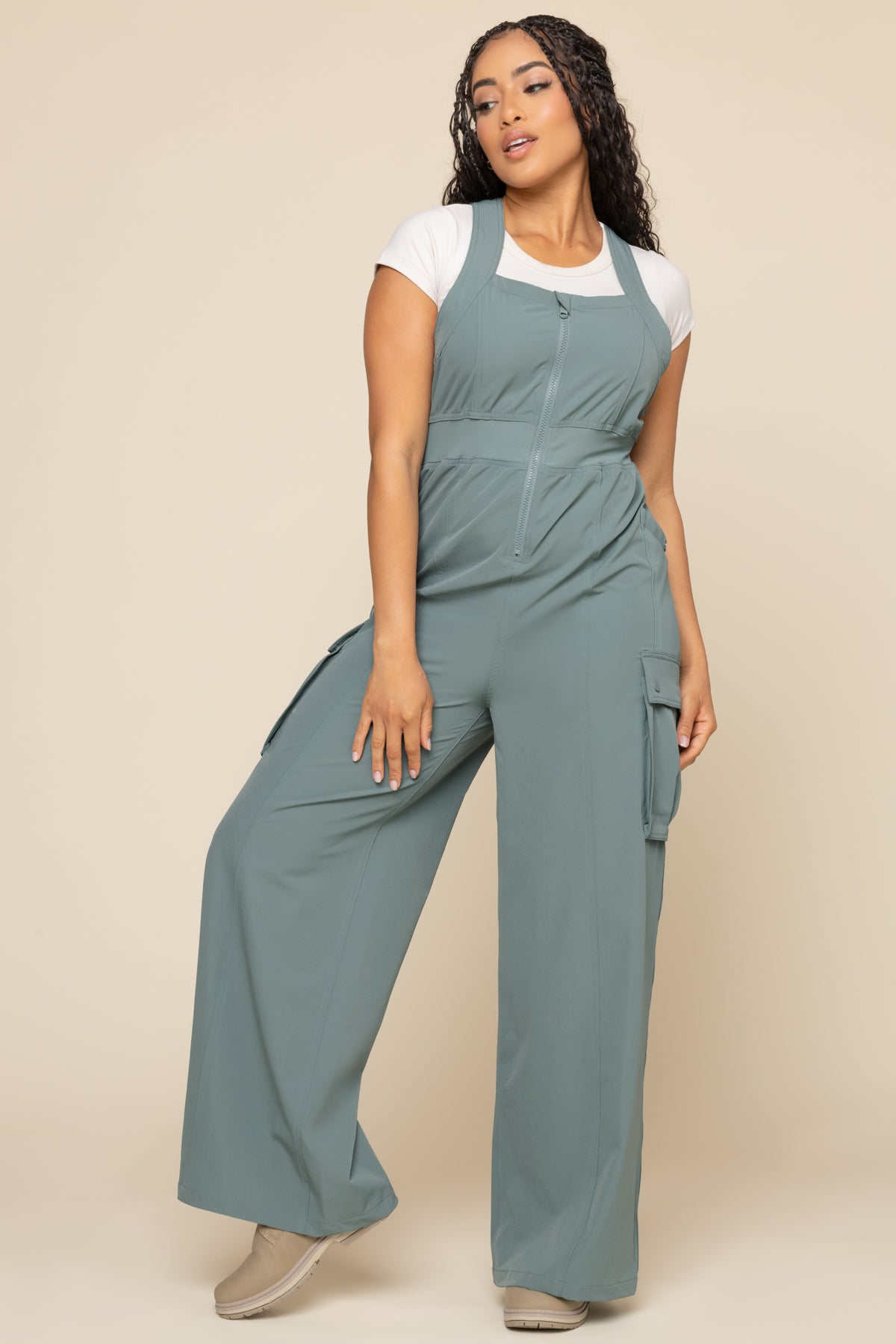 Take a Hike Overalls - Fog Green
