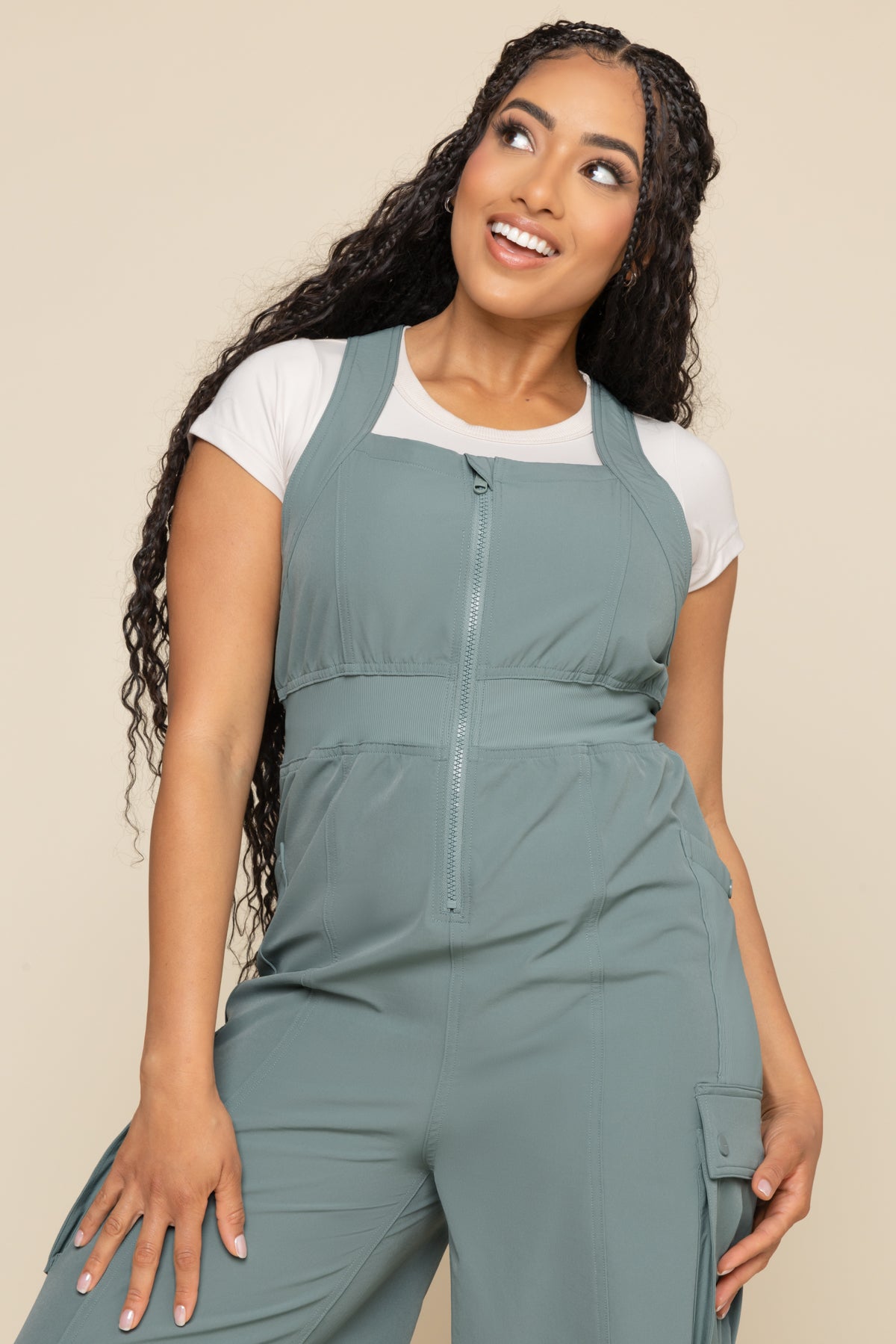 Take a Hike Overalls - Fog Green