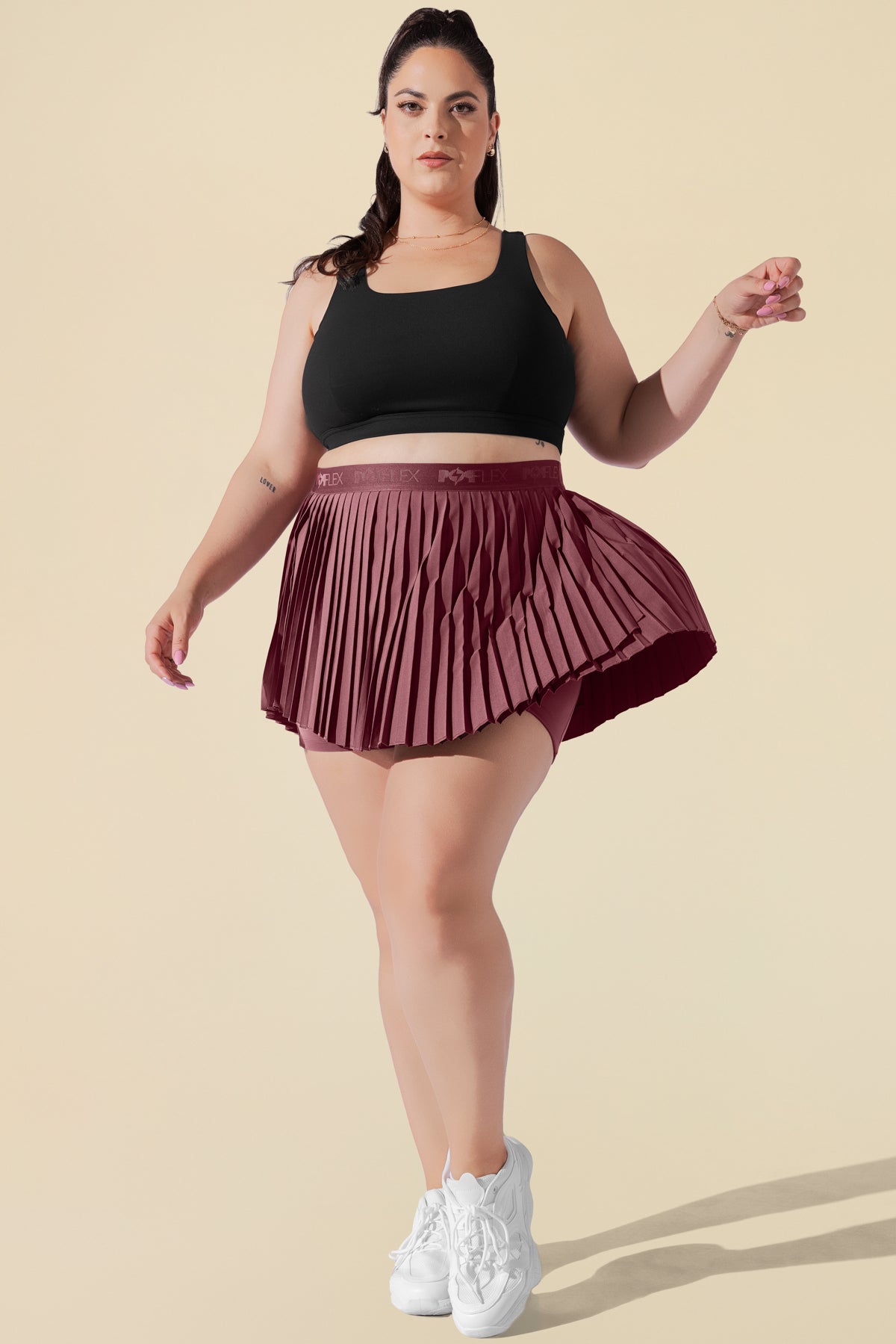 Ace 'em Pleated Skort - Desert Rose – POPFLEX®