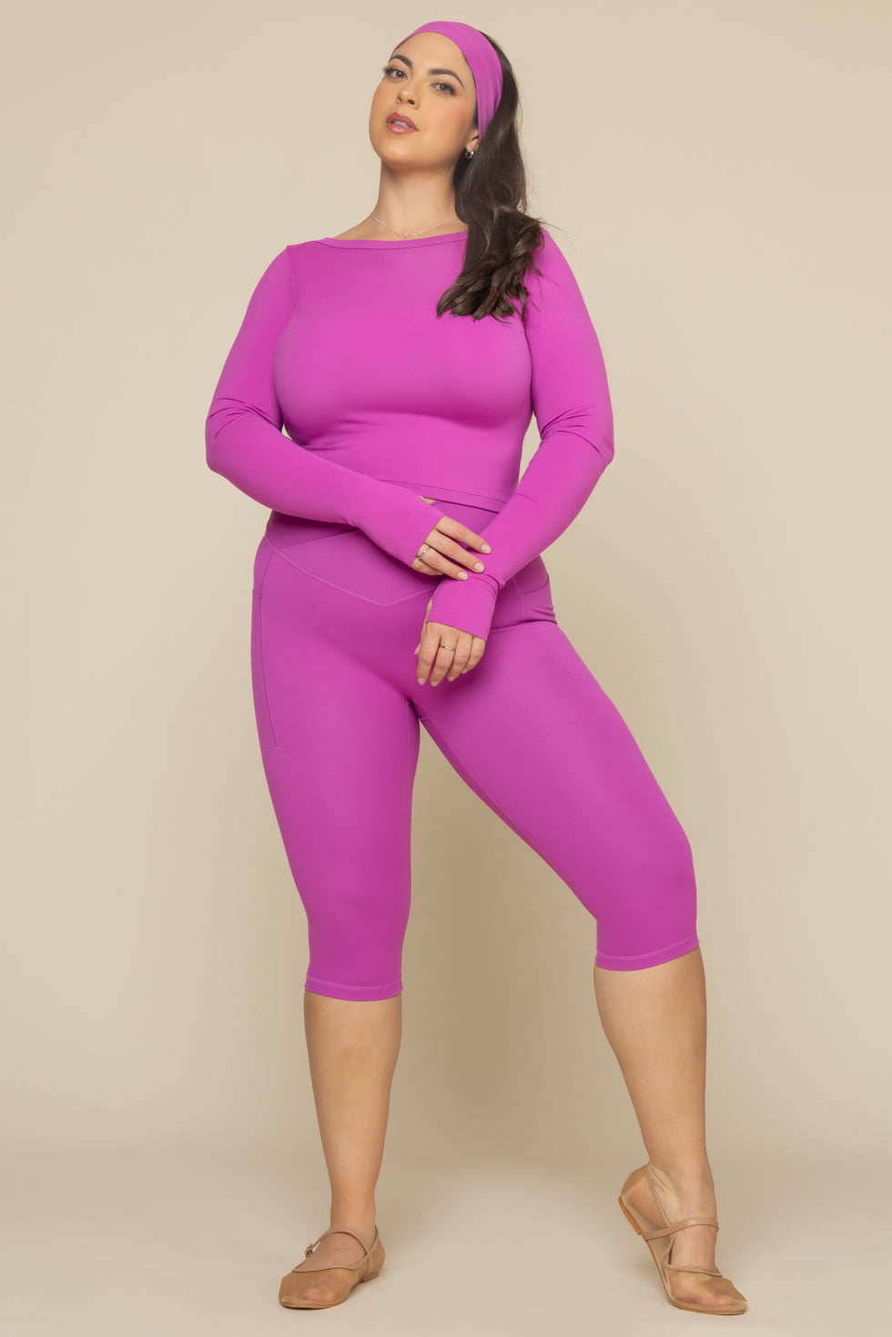 Long Sleeve V Neck - Soft Orchid