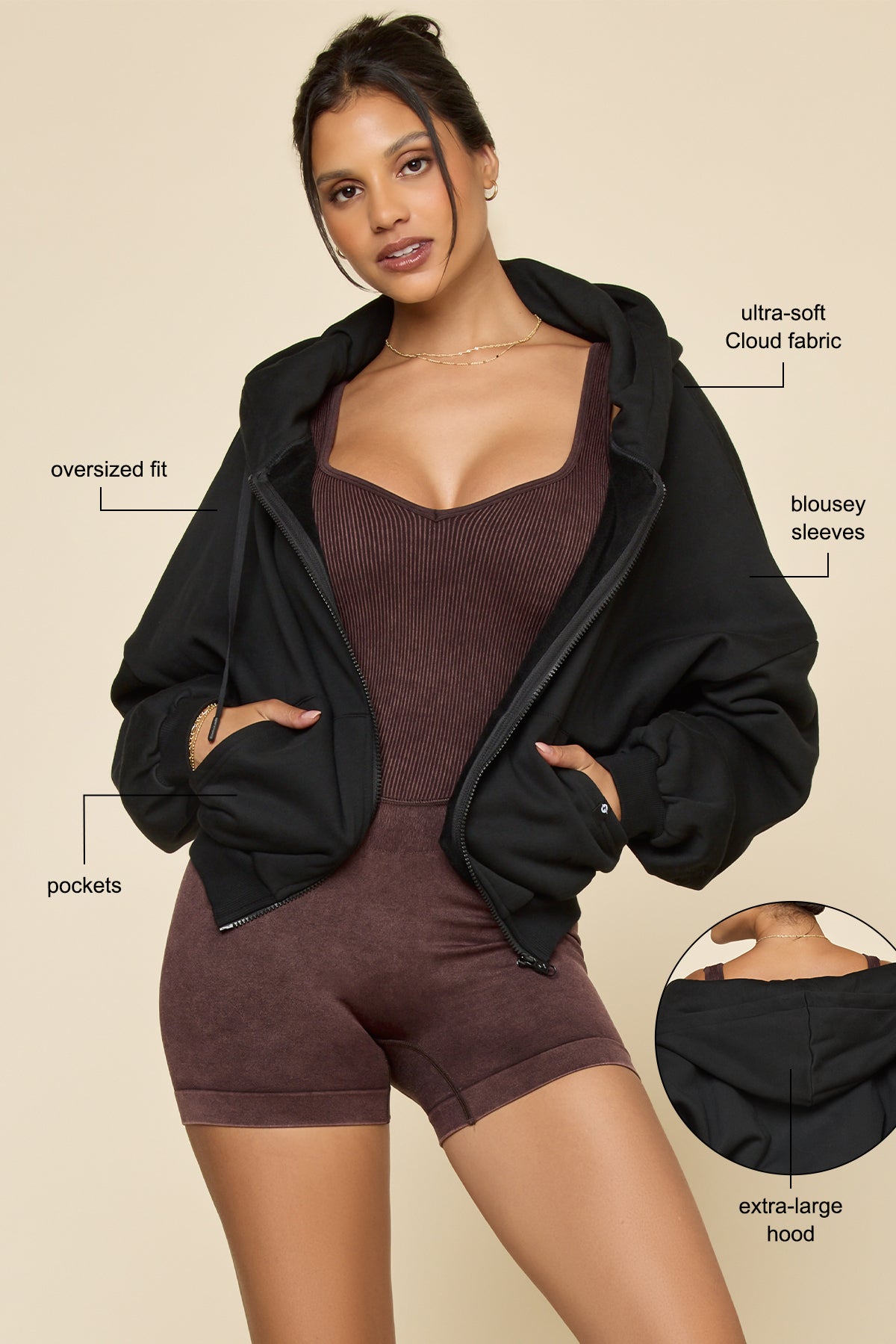 Zip Cloud Hoodie - Deep Plum – POPFLEX®