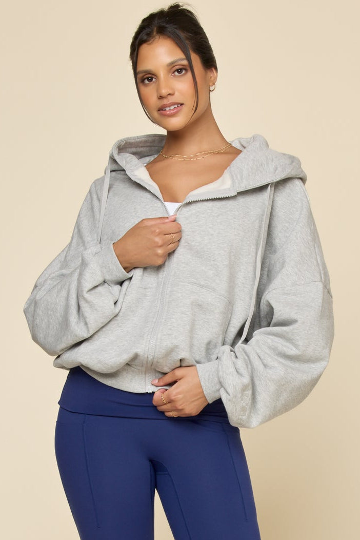 Zip Cloud Hoodie - Heather Grey – POPFLEX® Zip Cloud Hoodie - Heather Grey – POPFLEX®