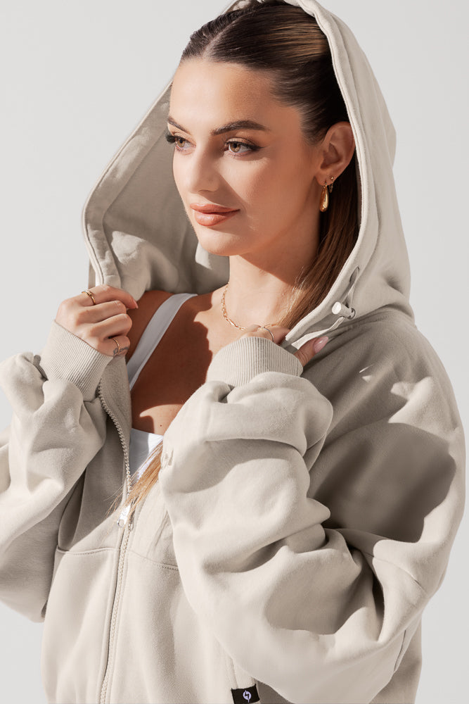 Zip Cloud Hoodie - Seashell – POPFLEX®