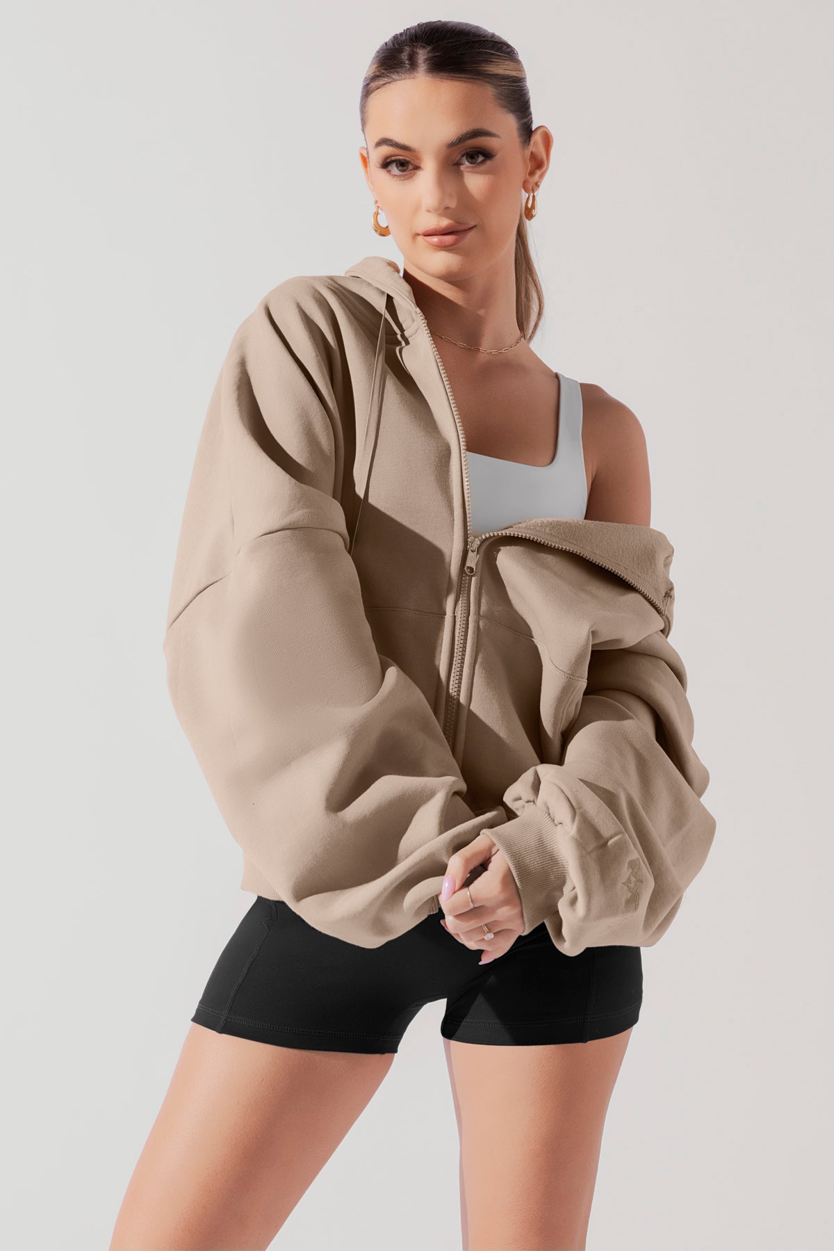 Zip Cloud Hoodie - Taupe – POPFLEX®