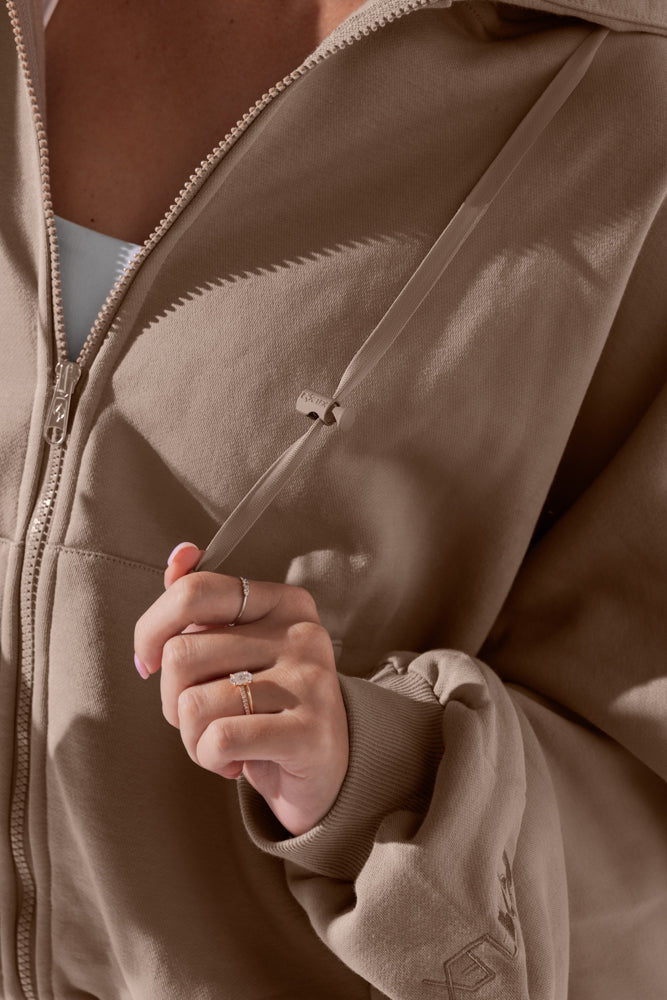 Zip Cloud Hoodie - Taupe