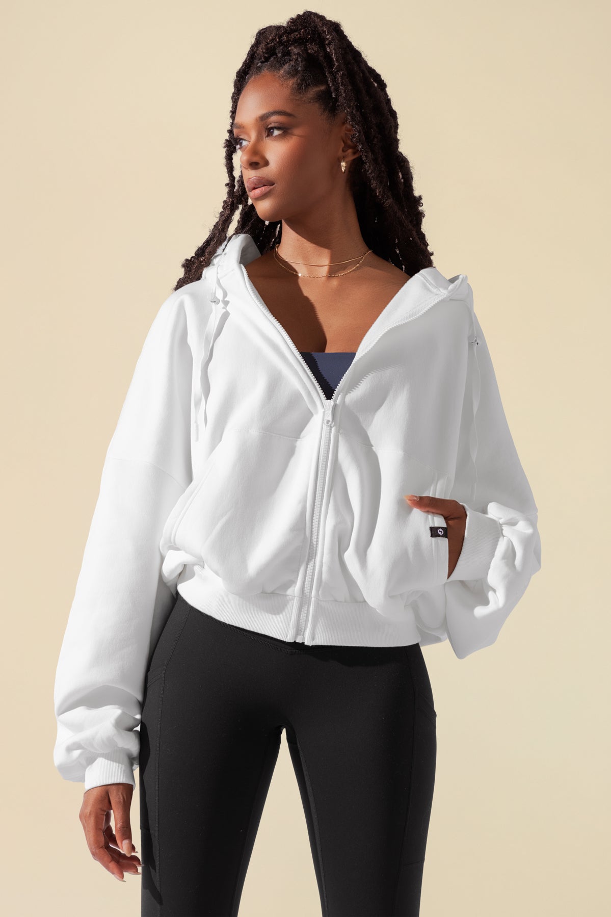 Zip Cloud Hoodie - White